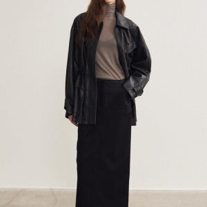 르 Faux Leather Field Jacket (Black)