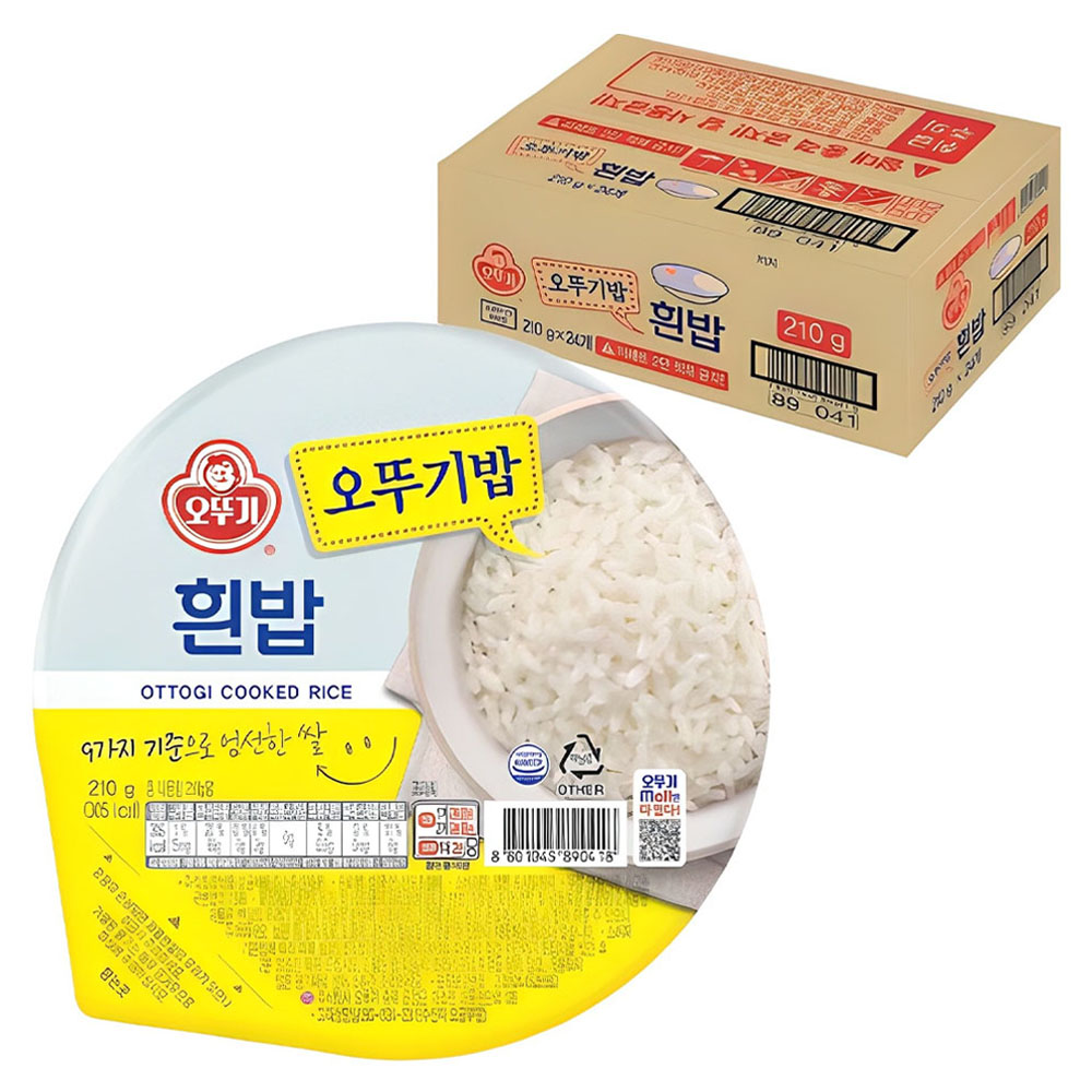 오뚜기 맛있는 오뚜기밥 210g 24개입 즉석밥 백미밥 흰밥 가공식품 간편 조리 캠핑용 자취 210g, 24개