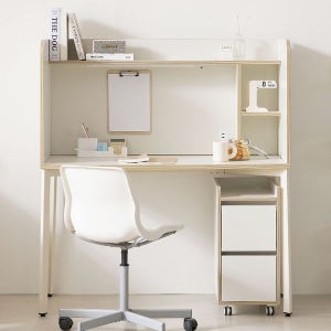 [벨리카가구] (착불) 오즈 학생 1인 와이드 가정용 독서실책상 LED조명 1200