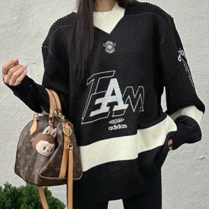 [아디다스] 오리지널스 25 팀 오버사이즈 니트 블랙 남성용 KF4467