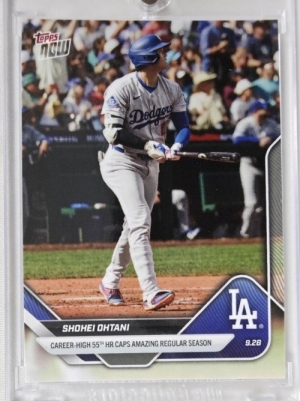 2025 TOPPS NOW 탑스 나우 오타니 쇼헤이 개인 최다 55홈런 구단 신기록 LA 다저스 MLB 야구 카드