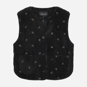 [써스데이 아일랜드] 플라워 자수 퍼 베스트_T258MVT345W T258MVT345W