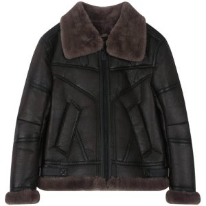 [버커루] 빈티지 스웨이드 하이넥 무스탕 다크 브라운 B254LI302P