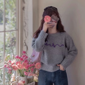 [LABEL] 앤라우드 자수포인트 따스미 세련미 니트 [size:F(55~66)]