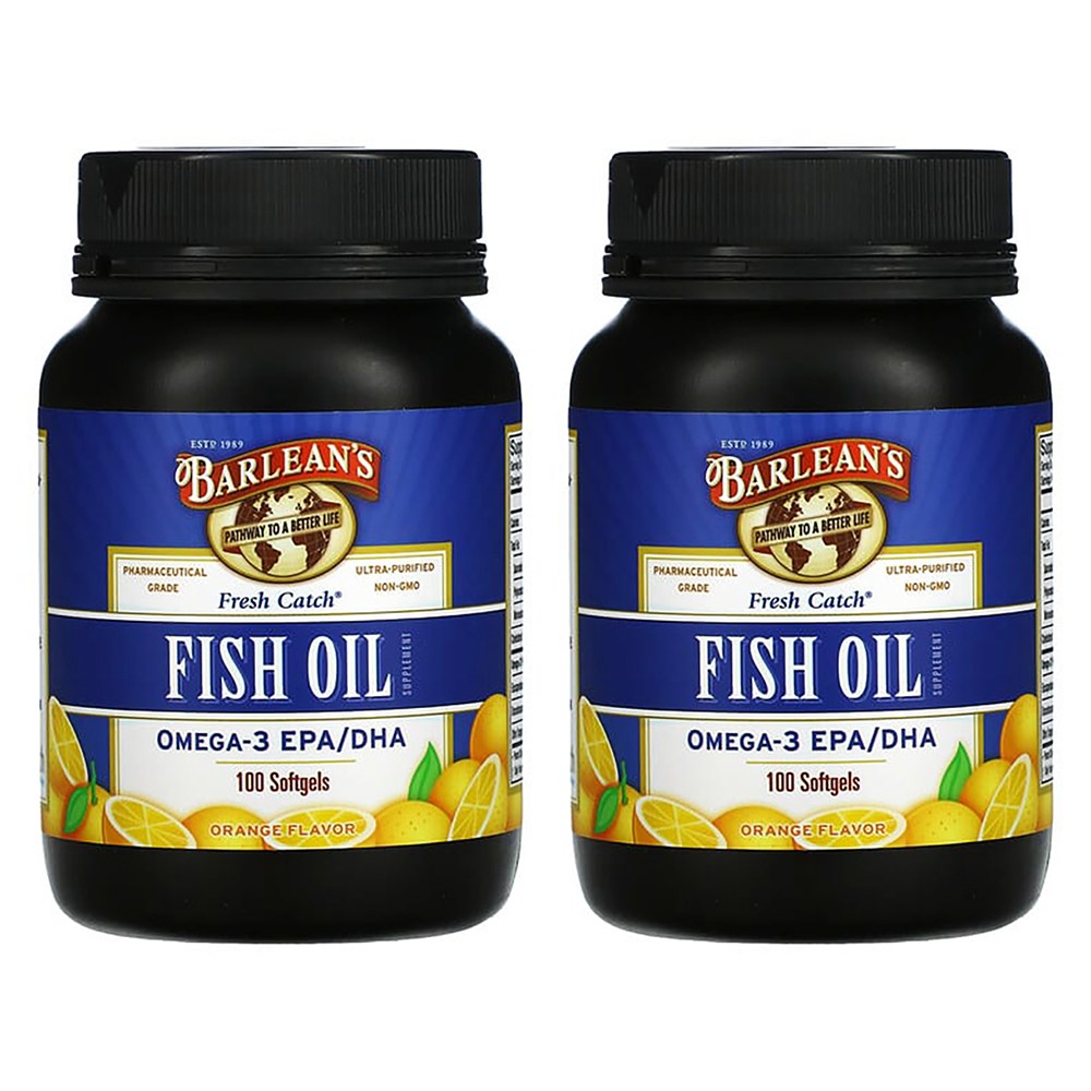 발린스 <b>프레쉬 캐치 피쉬 오일</b> 보조제 오메가3 EPA/DHA 오렌지 100캡슐 x 2개