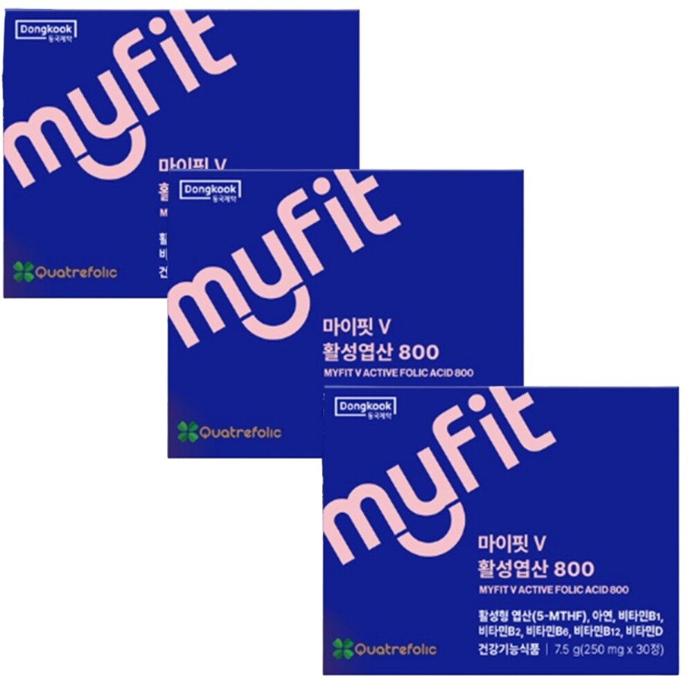 동국제약 마이핏V 활성<b>엽산</b> 800 30정 x 3박스