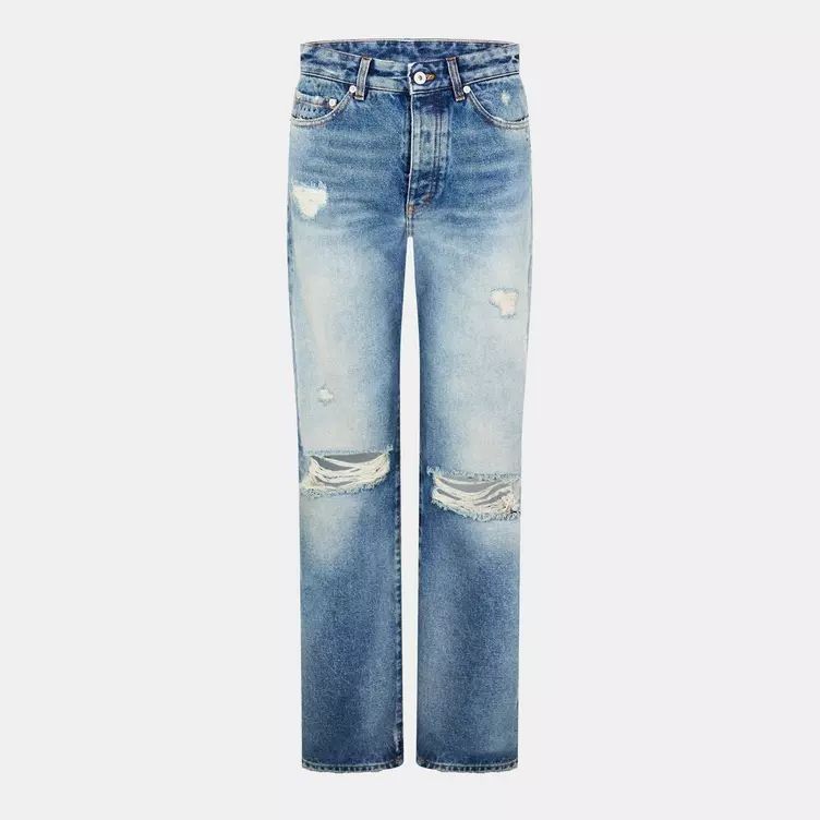 헤론프레스톤 여성 디스트레스 스트레이트 빈티지 블루 데님 팬츠 Women s Distressed Straight Leg Jeans Vintage Blue 6470 115389317