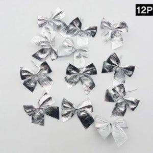 친절한탄씨 데코용품 크리스마스트리 은색12개입 크리스마스데코 크리스마스트리 리본장식