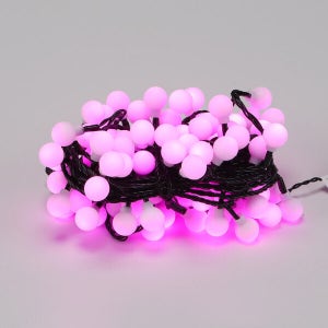 비츠온 LED 트리전구 크리스마스 조명 96구 앵두 흑색선 핑크