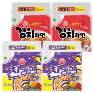 오뚜기 진라면 약간 매운맛 5입 2개 + 김치라면 5입 2개[35264151]