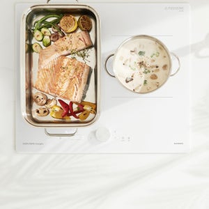 [나비엔매직] 나비엔 매직 무료설치 3구 화이트 인덕션 전기렌지 ERI-5033AF 탈부착 다이얼 3400W 플렉스존