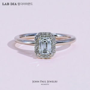 [LA8127RL05] 5부 헤일로 에메랄드컷 랩다이아 반지