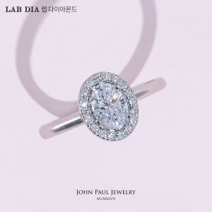 [LA8127RV05] 5부 헤일로 오벌컷 랩다이아 반지