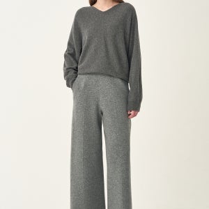 [the CASHMERE] 캐시미어 블렌드 밴딩 니트 팬츠 / CM2F0KPC020W_GY