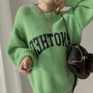 [하프클럽]모노무드 주말 베이직 여자 외출 나들이 올데이 룩 레터링 라운