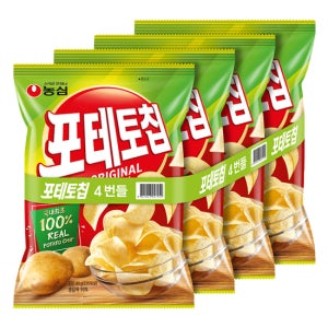 농심 포테토칩 4번들 40g x 4봉 x 8팩 / 총32봉