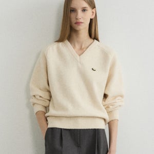 [아워호프] 소프트 울 브이넥 래글런니트 - 크림 H25WT-KN10-CRE