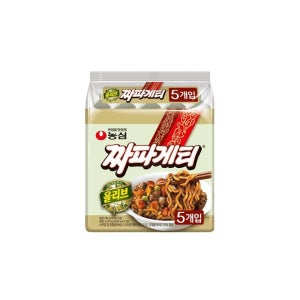 | 농심 | 올리브짜파게티(140gX5) 출출할때 야식으로 간편식 휴게실 편의점간식 해물맛 칼칼한백짬뽕 육수의깊은맛