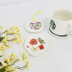 집콕미술놀이 DIY 지점토 접시 컵받침 만들기 복지센터 미술활동 초등만들기 미술수업