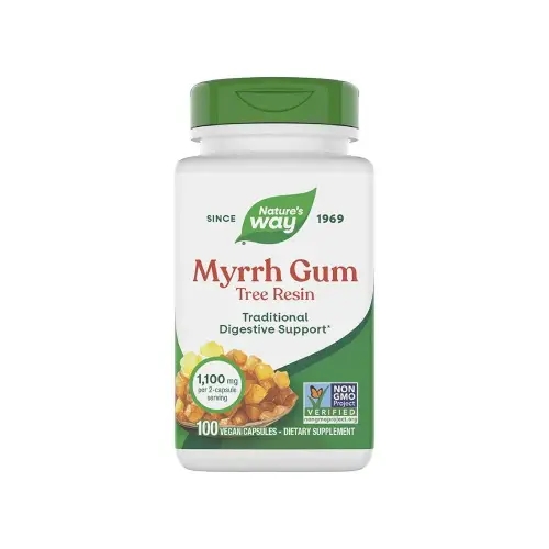 <b>Nature’s Way</b> Myrrh Gum Tree Resin, 1회 제공량당 1,100mg, 100캡슐 (포장이 다를 수 있음) 388346
