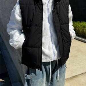 [최저가보장/겨울특가] 웨어스 경량 크롭 패딩조끼 하이넥 다운 푸퍼 숏패딩 베스트 빅사이즈