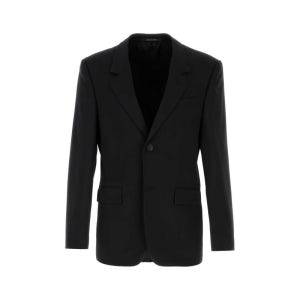 발렌시아가 남성 블랙 울 싱글버튼 블레이저 850759TPT07 1038