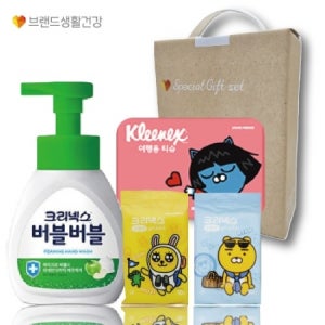 브생건 153호 4종세트(크리넥스 버블버블 핸드워시+카카오 여행용티슈+카카오 수앤수물티슈2개)판촉 제작 홍보 인쇄 대량구매