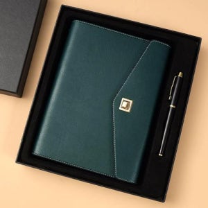 모던오피스 솔리드 업체홍보용 루프리스 PU커버 A5 다이어리 펜 세트판촉 제작 홍보 인쇄 대량구매