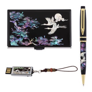 송학나전 볼펜+송학나전 명함케이스+채색송학 자개USB(8GB~64GB) 3종세트판촉 제작 홍보 인쇄 대량구매