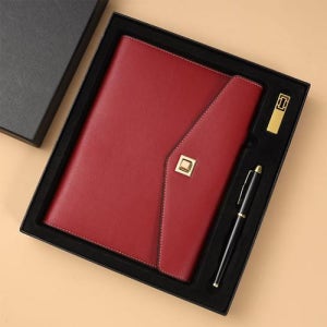 모던오피스 솔리드 업체홍보용 루프리스 PU커버 A5 다이어리 펜 USB 세트판촉 제작 홍보 인쇄 대량구매