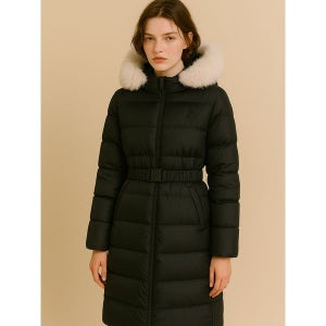 [맥케이슨]  여성 페이크 퍼 카라 롱 구스다운 패딩점퍼 블랙 MCW4JD744BLK