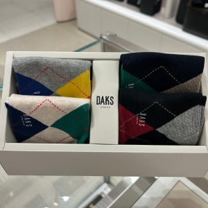 [닥스 액세서리] 닥스 DAKS MEN S ACCESSORIES 체크배색 면혼방 발목 4족세트 101607 DBSS6E901BK