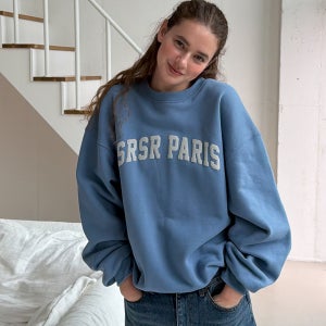 [쏘이르] [기모]SRSR PARIS SWEATSHIRT - SKYBLUE