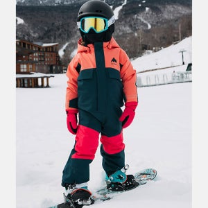 버튼 아동용(8세이하) 2L 원피스 스노우보드복 25/26 BURTON TODDLER 2L ONE PIECE - PEACH ECHO / DEEP EMERALD