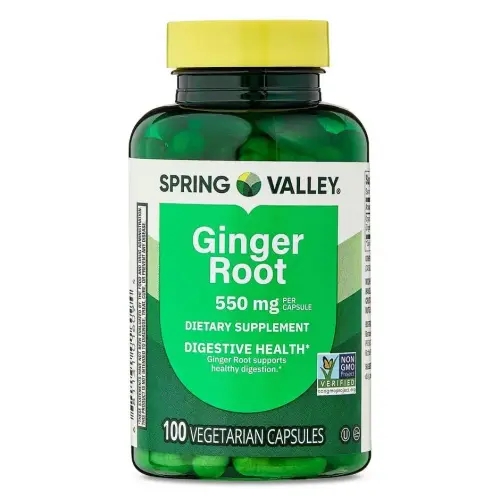 Spring Valley <b>스프링밸리</b> 생강 뿌리 550mg 캡슐 100정