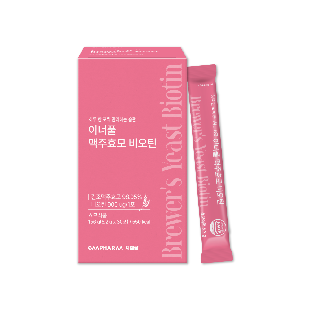 지엠팜 이너풀 <b>맥주효모</b> 비오틴 5.2g x 30포, 1개
