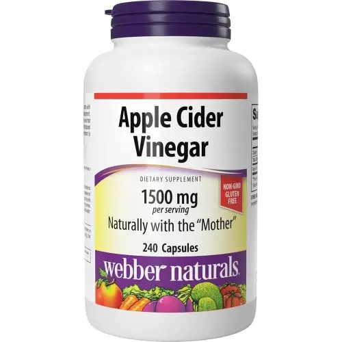 Webber Naturals <b>웨버</b> 내츄럴 애플사이다비니거 1500mg 240캡슐 2팩