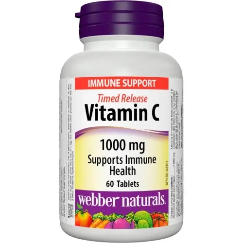 Webber Naturals 웨버 내츄럴 <b>비타민</b>C <b>타임드릴리즈</b> 1000mg 60정 2팩