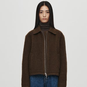 호이테 Alpaca Curve Short Jacket (Khakibrown)