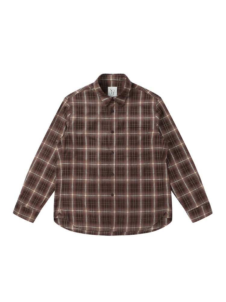 [소루] Relaxed Fit Flannel Check Shirt_Brown 진한갈색 Q3CSWDCASH01BW