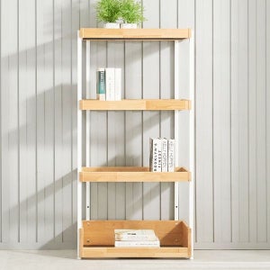 [벨리카가구] 콜미 미니 원목 선반장 현관 폭좁은 작은 수납 4단 다용도