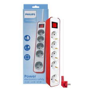 필립스 디자인 컬러탭 레드 5구 2M