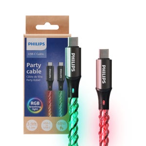 필립스 C TO C타입 LED 파티 케이블 1.2M