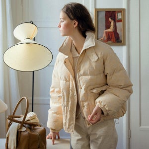 [르니나] [11차 리오더] MELODY embroidery duck down padding_light beige