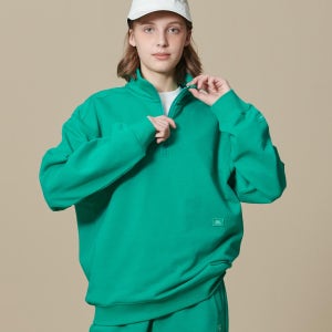 BBC EARTH 에센셜 하프집업 맨투맨_Green