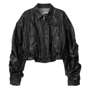 [비건타이거] 반광 한지 숏 봄버 자켓_블랙 VT1JK101BK