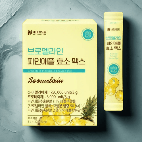브로멜라인 파인애플 식물성 효소 소화 <b>지방</b> 분해 30포 3박스 75만 고역가