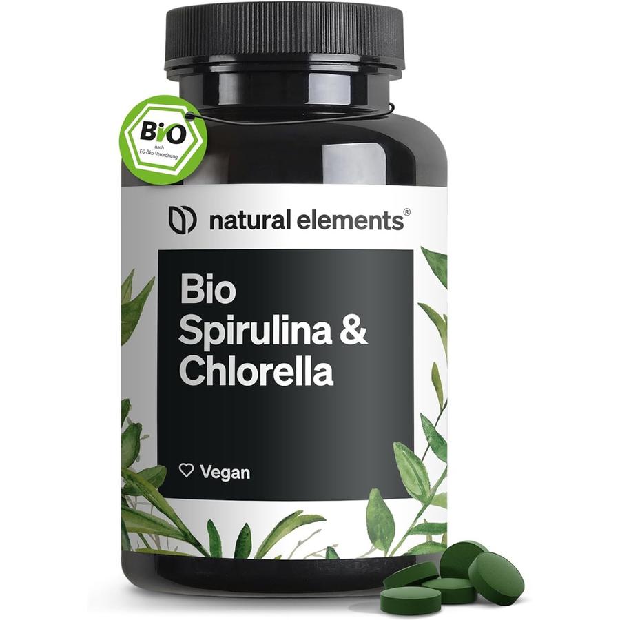 네츄럴 엘리먼츠 유기농 스피루리나 클로렐라 펠렛 500정