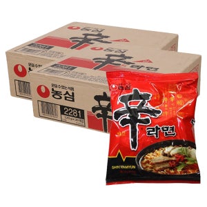 농심 신라면 120g 60개입 대용량 봉지라면  얼큰한 소고기 국물 맛 쫄깃한 면발 풍부한 건더기 신라면박스 한박스 끓여먹는 라면 Ramyeon 510kcal