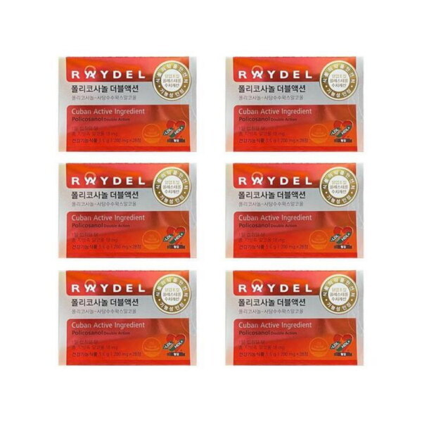 <b>레이델 코리아</b>RAYDEL  폴리코사놀 더블액션 200mg x 28정 6박스 HIS